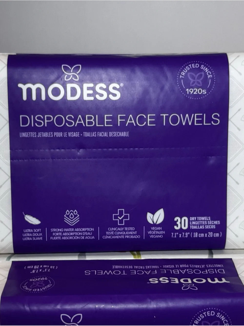 Disposable Face Towels - Purple - 30 Count